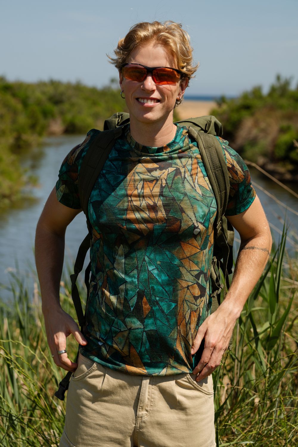 Merino tričko s krátkým rukávem pánské – green gorpcore (135 g) - XXL