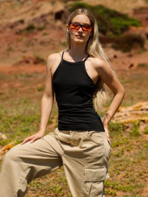Merino tank top dámský – černý (135 g)