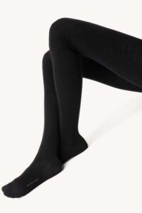 Merino punčocháče juniorské – černé (308 DEN)