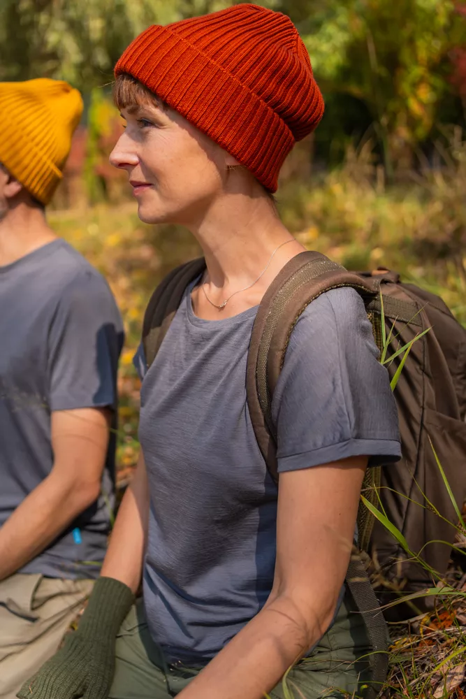 Merino tričko s výstřihem do V dámské – šedé (135 g)