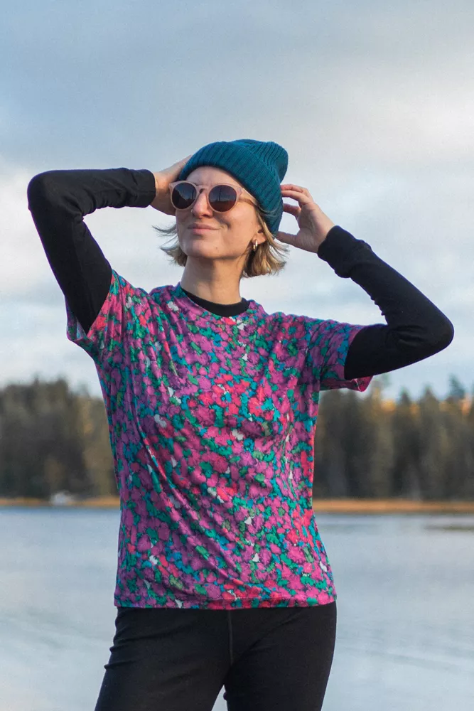 Merino tričko s krátkým rukávem dámské – pinkpilio (135 g)