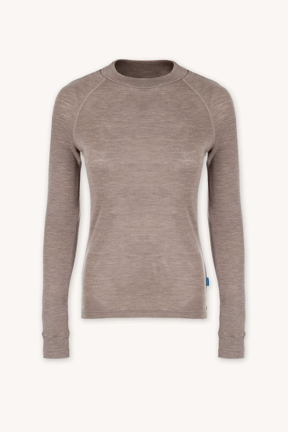 Merino termoprádlo top s dlouhým rukávem a stojáčkem dámské – béžové (180 g) - M