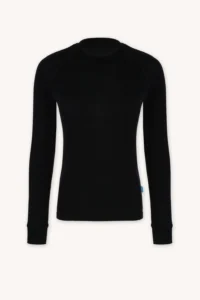 Merino termoprádlo top s dlouhým rukávem a stojáčkem dámské – černé (180 g)