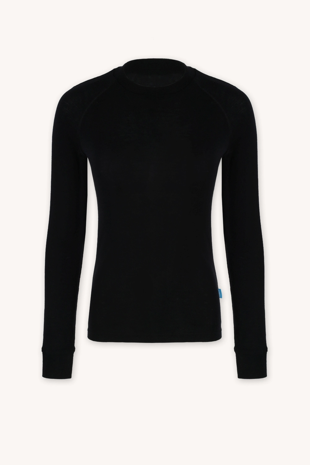Merino termoprádlo top s dlouhým rukávem a stojáčkem dámské – černé (180 g) - S
