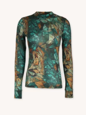 Merino tričko active s stojáčkem dámské – green gorpcore (135 g)