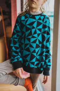 Merino mikina dětská – trojúhelníky (190 g)