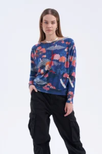 Merino halenka s netopýřím rukávem a výstřihem do V dámské – tengoku (135 g)