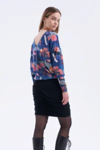 Merino halenka s netopýřím rukávem a výstřihem do V dámské – tengoku (135 g)