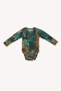 Merino body s dlouhým rukávem dětské – green gorpcore (135g)