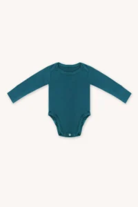 Merino body s dlouhým rukávem dětské – petrol (135 g)