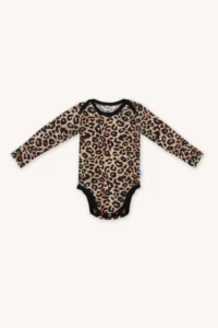 Merino body s dlouhým rukávem dětské – leopard (135 g)
