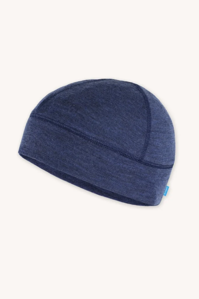 Merino cyklo čepice pod helmu – denim (180 g)