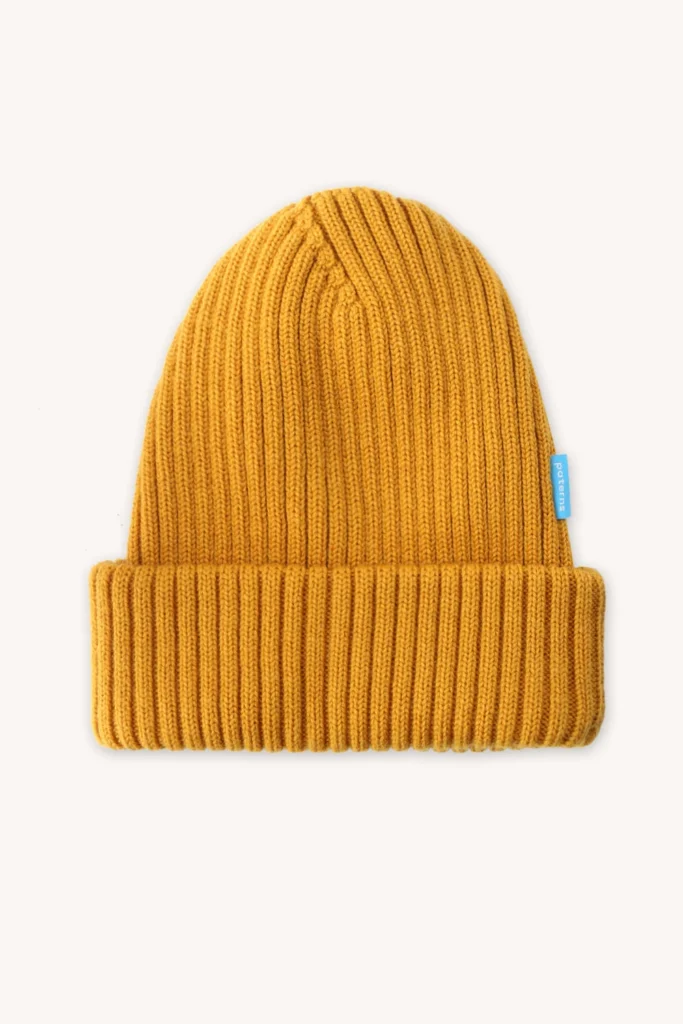 Merino čepice žebrovaná – medová