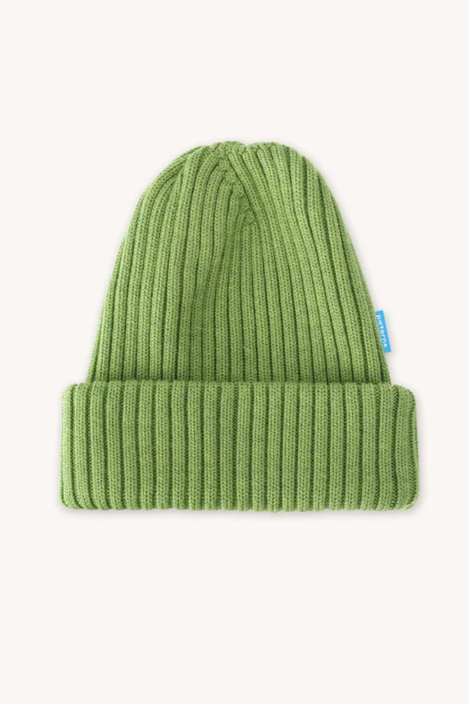 Merino čepice žebrovaná – zelená