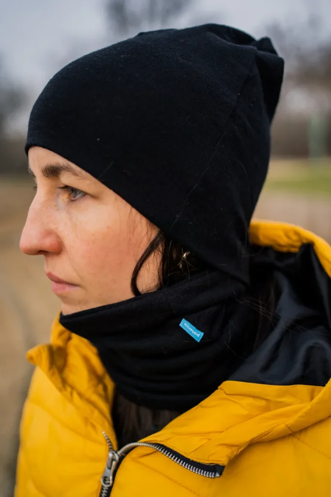 Merino termo čepice – černá (180 g)