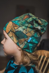 Merino čepice tenká dětská – green gorpcore (135 g)