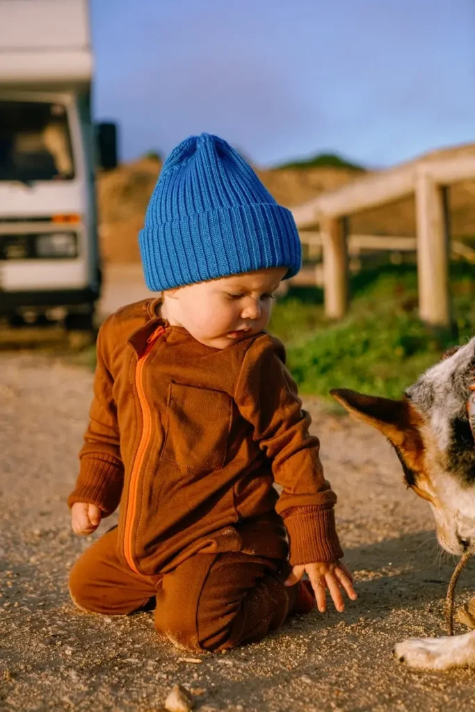 Merino čepice žebrovaná dětská – modrá