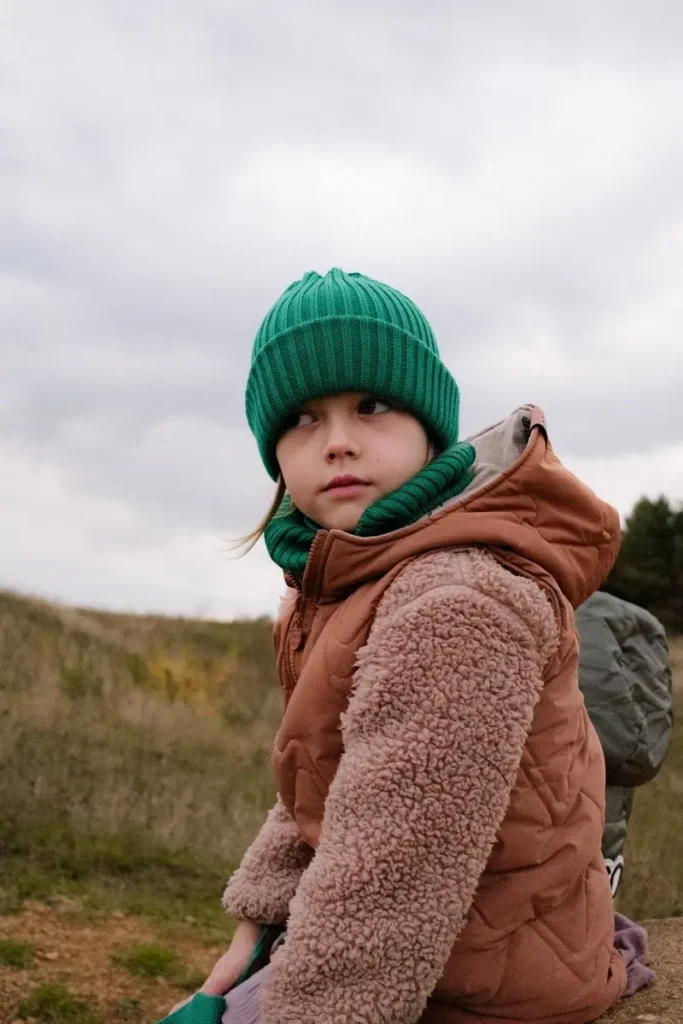 Merino čepice žebrovaná dětská – smaragdová