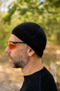Merino cyklo čepice pod helmu – černá (180 g)