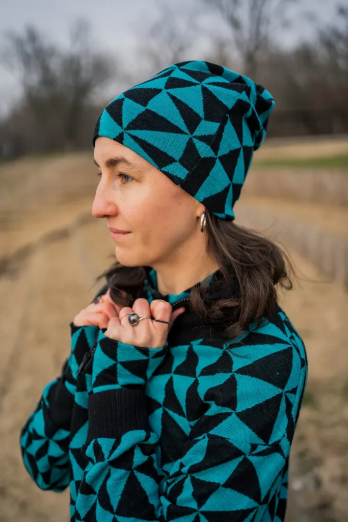 Merino termo čepice – trojúhelníky (190 g)