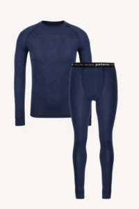 Pánské merino termoprádlo set (tričko + legíny) – denim (180 g)