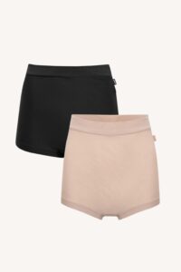 Dvojbalení: merino SKIN boxerky dámské – černá, tělová (135 g)