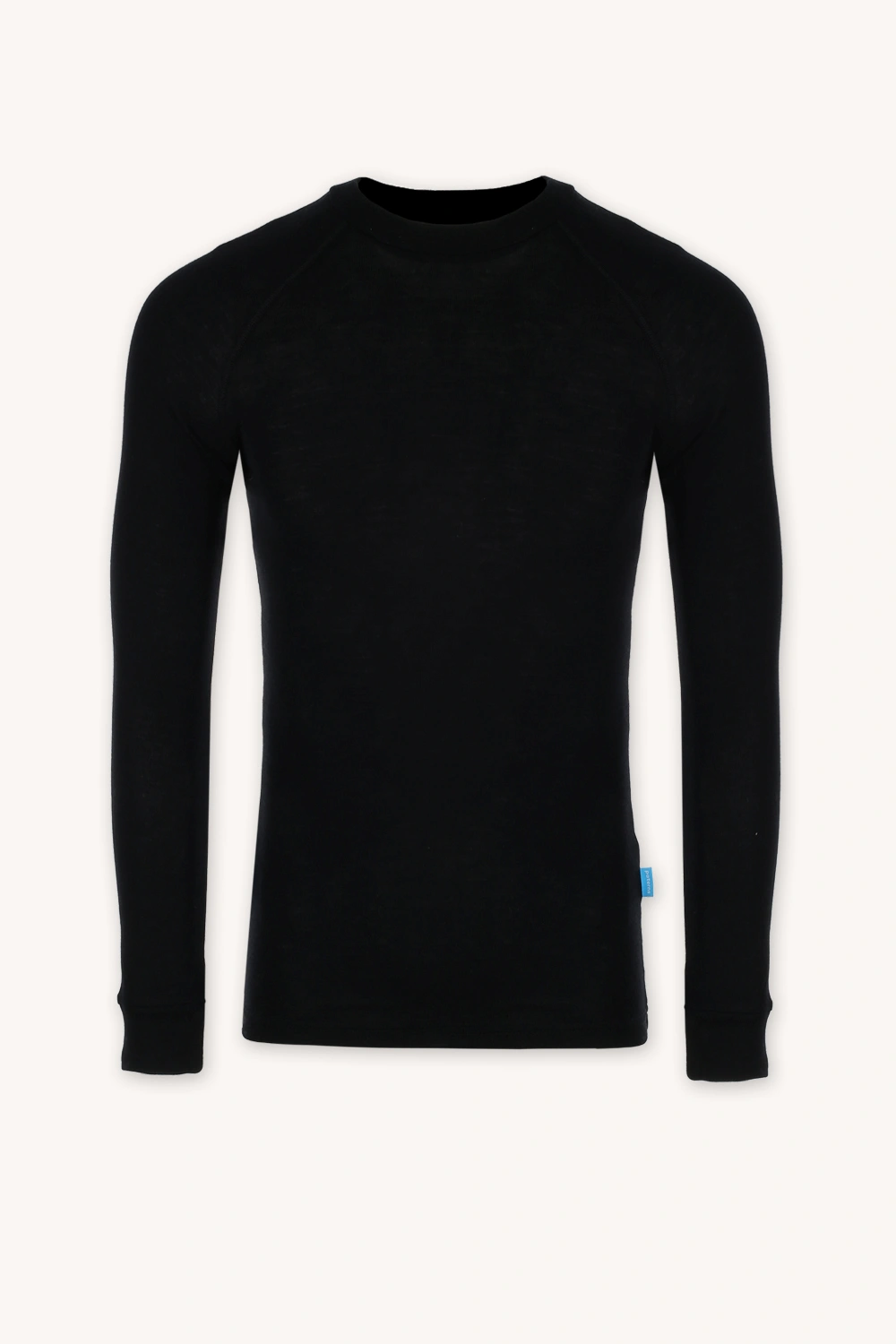 Merino termoprádlo top s dlouhým rukávem a stojáčkem pánské – černé (180 g) - L
