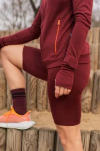 Merino ponožky trekingové – bordo