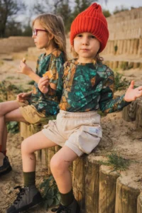 Merino tričko s dlouhým rukávem dětské  – green gorpcore (135 g)
