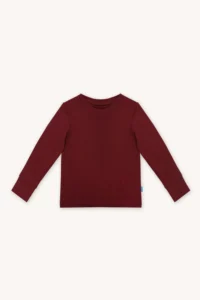 Merino tričko s dlouhým rukávem dětské – bordo (135 g)