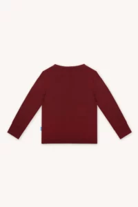 Merino tričko s dlouhým rukávem dětské – bordo (135 g)