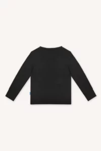 Merino tričko s dlouhým rukávem dětské – černá (135 g)