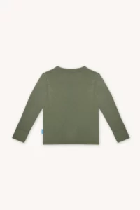 Merino tričko s dlouhým rukávem dětské – tlumená olivová (120 g)