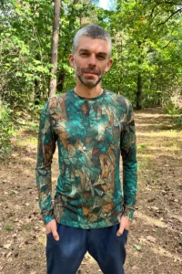 Merino tričko s dlouhým rukávem pánské – green gorpcore (135 g)