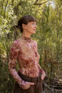 Merino tričko active s stojáčkem dámské – ginger gorpcore (135 g)