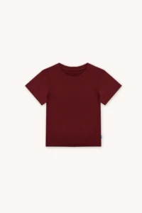 Merino tričko s krátkým rukávem dětské – bordo (135 g)
