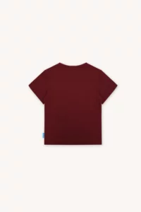 Merino tričko s krátkým rukávem dětské – bordo (135 g)