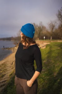 Merino tričko s 3/4 rukávem dámské – černé (135 g)