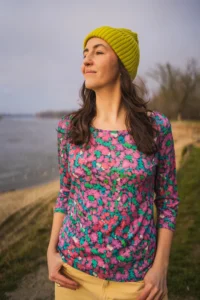 Merino tričko s 3/4 rukávem dámské – pinkpilio (135 g)