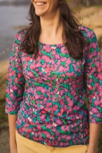 Merino tričko s 3/4 rukávem dámské – pinkpilio (135 g)