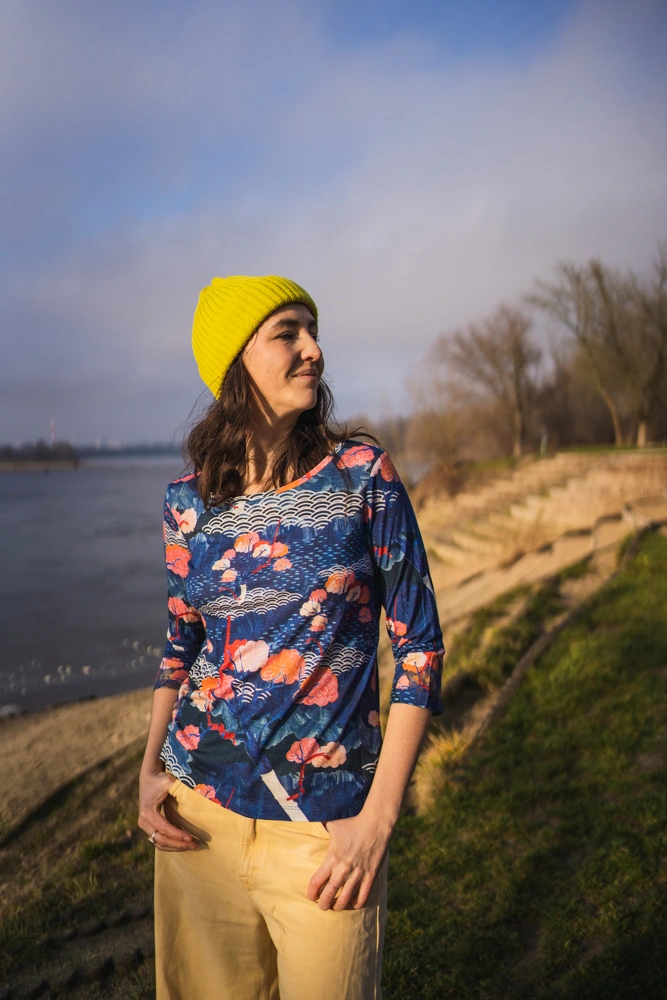 Merino tričko s 3/4 rukávem dámské – tengoku (135 g) - M