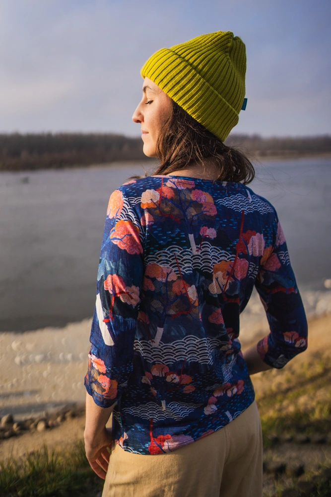 Merino tričko s 3/4 rukávem dámské – tengoku (135 g)