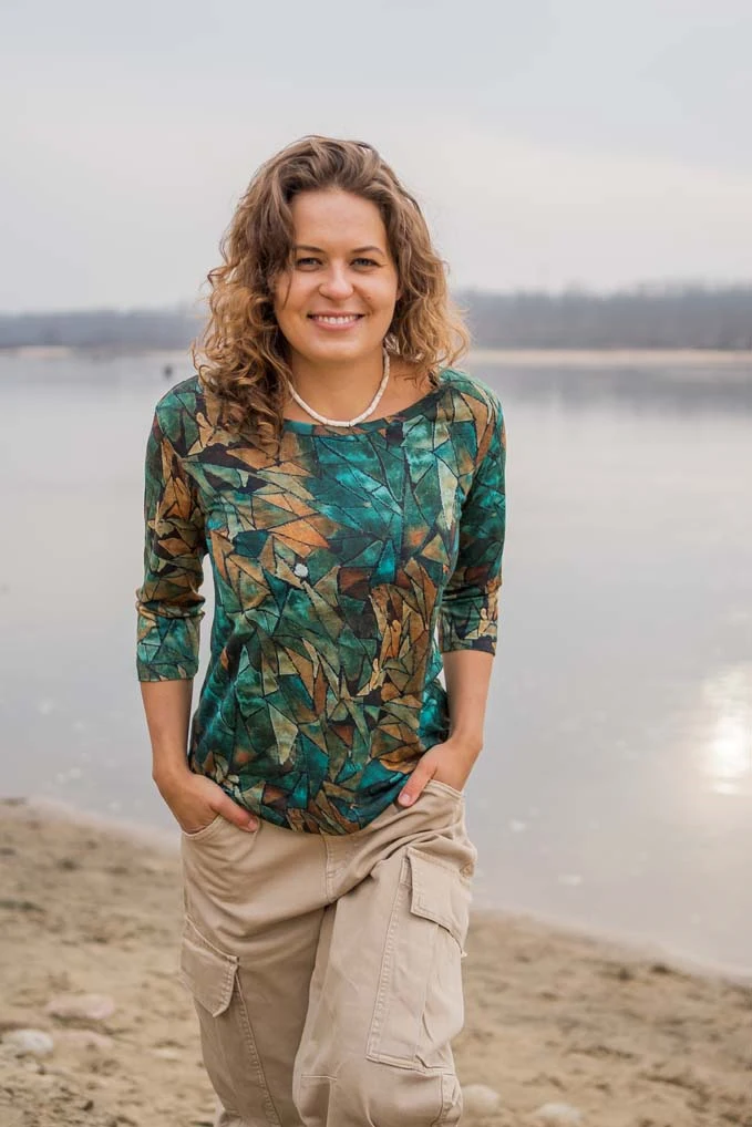 Merino tričko s 3/4 rukávem dámské – green gorpcore (135 g)