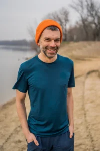 Merino tričko s krátkým rukávem pánské – petrol (135 g)