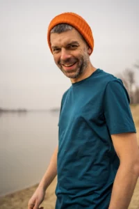 Merino tričko s krátkým rukávem pánské – petrol (135 g)