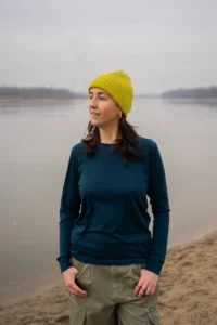 Merino tričko s dlouhým rukávem dámské  – petrol (135 g)