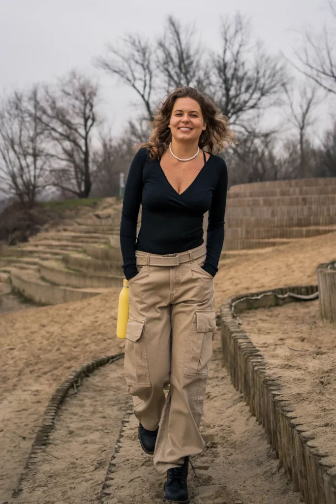 Merino top s dlouhým rukávem a zavinovacím výstřihem dámské – černý (135 g)