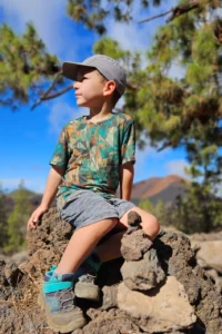 Merino tričko s krátkým rukávem dětské – green gorpcore (135 g)