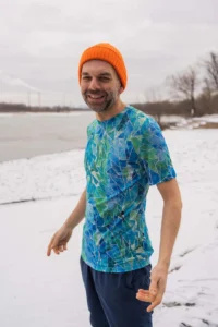 Merino tričko s krátkým rukávem pánské – blue gorpcore (135 g)