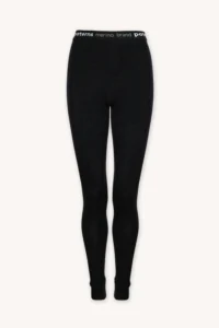 Merino termoprádlo legíny s vysokým pasem dámské – černé (180 g)